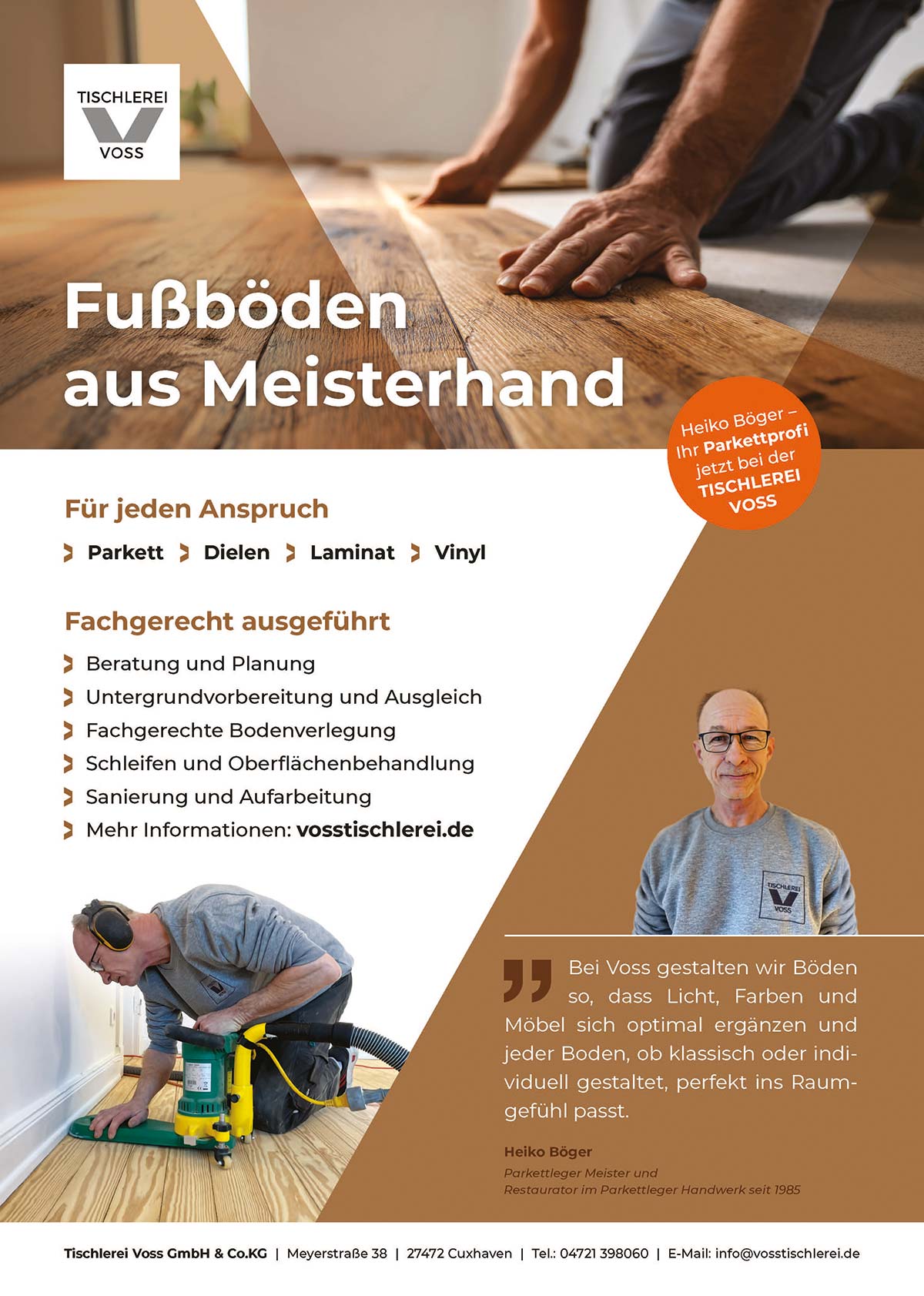 Vorschau Info Heiko Böger jetzt bei Tischlerei Voss